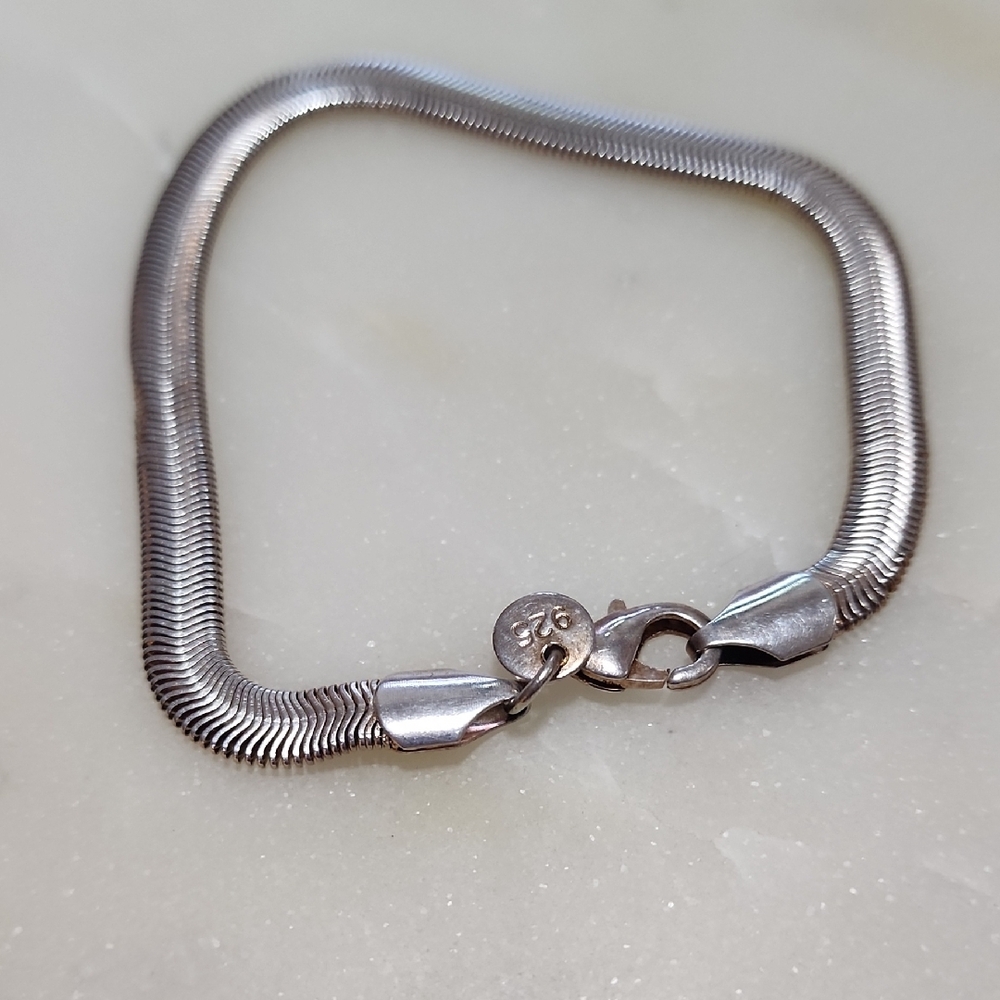 Elegant Sterling Silver Bracelet Liquid Snake